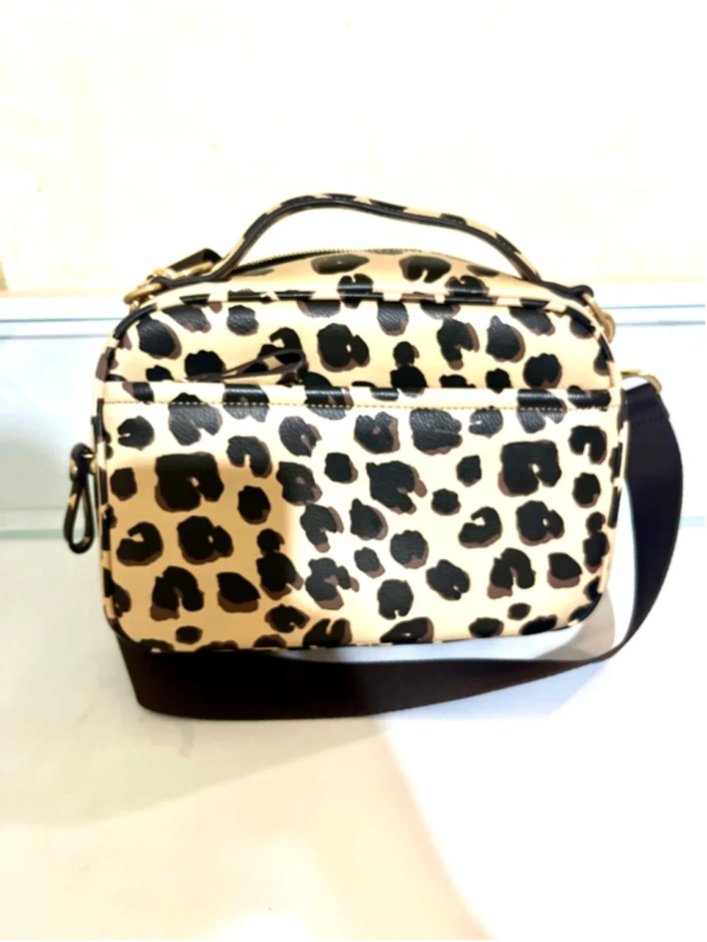 TWELVElittle Luxe Diaper Clutch in leopard print vegan leather